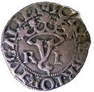 Vintém – João III (R-L at each side of “Y”, Lisboa mint)