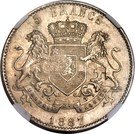 1200 Réis - Luis I (Countermarked over 5 Francs - Congo Free State)