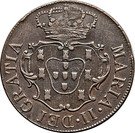 20 Réis - Luis I (Countermarked issue over "X réis - Maria II; Azores")