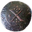 X Reais,Patacão - Sebastião (Cross made with points at each side of shield, Lisboa mint)