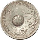 300 Réis (Countermarked over 2 Reales; Mexico Republic)