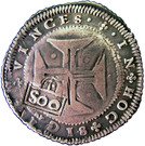 500 Réis - Pedro II (Countermark issue)
