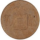 20 Reis - Carlos I (Pattern)