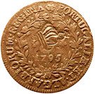 10 Réis - Luiz I (Countarmarked over 5 Réis/ Maria I/Azores)