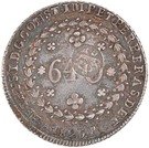 600 Réis - Luis I (Countermarked issue over "640 Réis - Pedro I; Brazil")