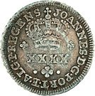 100 Réis - Luiz I (Countermarked issue over "½Tostão; Portugal")