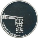 500 Escudos (Return of Macau to China; Bimetallic foil silver and gold)