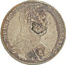 1200 Réis - Luis I (Big Crown countermark over 1 Thaler - Maria Theresa; Austria)