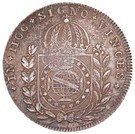 600 Réis - Luis I (Countermarked issue over "640 Réis - Pedro I; Brazil")
