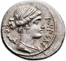 Denarius (Plautia: Publius Plautius Hypsaeus; P•YPSAE S•C / C•YPSAE•COS PRIV CEPIT)