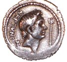 Denarius - Sextus Pompeius (NEPTVNI / Q•NASIDIVS; Massilia mint)