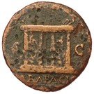 As - Nero (NERO CLAVD CAESAR AVG GER P M TR P IMP P; Head left / ARA PACIS SC; Lugdunum mint)