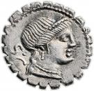 Denarius serratus (Naevia: Gaius Naevius Balbus; S•C / C•NAE•BALB)