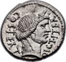 Denarius - Julius Caesar (DICT•ITER COS•TERT / AVGVR PONT•MAX)