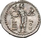 Denarius (Cornelia: Lucius Cornelius Lentulus Crus; LENT MAR COS; Apollonia-Mordiaeum mint)