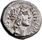 Denarius (Cornelia: Lucius Cornelius Lentulus Crus; L•LENT•C•MARC COS / Q; Apollonia-Mordiaeum mint)