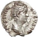 Denarius - Faustina I (IVNONI REGINAE; Throne; Rome mint)