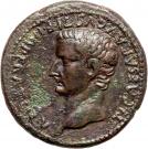 Sestertius - Tiberius (ROM ET AVG; Strike under Augustus; Lugdunum mint)