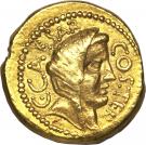 Aureus - Julius Caesar (C•CAESAR COS•TER / A•HIRTIVS•PR)