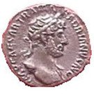Denarius Hadrianus (P M TR P COS III / VOT PVB, Pietas)