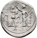Denarius (Furia: Marcus Furius Philus; M•FOVRI•L•F / PHILI ROMA)