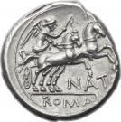 Denarius (Pinaria: Pinarius Natta; NAT ROMA)
