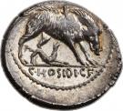 Denarius (Hosidia: Gaius Hosidius Geta; GETA III•VIR / C•HOSIDI•C•F)