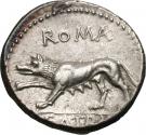Denarius (Satriena: Publius Satrienus; ROMA P•SATRIE NVS)