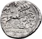 Denarius (Cornelia: Gneius Cornelius Sisenna; ROMA SISENA / CN•CORNEL•L•F)