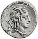 Denarius (Julia: Lucius Julius Bursio; L•IVLI•BVRSIO)