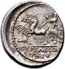 Denarius (Plautia: Publius Plautius Hypsaeus; P•YPSAE S•C / C•YPSAE•COS PRIV CEPIT)