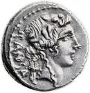 Denarius (Vibia: Gaius Vibius Pansa Caetronianus; PANSA / C•VIBIVS•C•F•C•N)