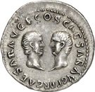 Denarius - Vespasianus (CAESAR AVG F COS CAESAR AVG F PR; Rome)