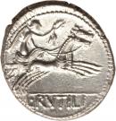Denarius (Rutilia: Lucius Rutilius Flaccus; FLAC / L•RVTILI)