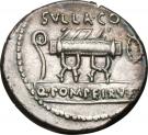 Denarius (Pompeia: Quintus Pompeius Rufus; Q•POMPEI•Q•F RVFVS COS / SVLLA•COS Q•POMPEI•RVF)