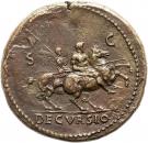 Sestertius - Nero (DECVRSIO SC; Horsemen right; Rome mint)