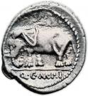 Denarius (Caecilia: Quintus Caecilius Metellus Pius; Q•C•M•P•I)