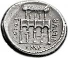 Denarius (Fonteia: Publius Fonteius Capito; P•FONTEIVS•CAPITO•III•VIR•CONCORDIA / T•DIDI•IMP•VIL•PVB)