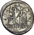 Denarius (Nonia: Marcus Nonius Sufenas; SVFENAS S•C / SEX•NONI PR•L•V•P•F)