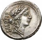 Denarius (Acilia: Manius Acilius Glabrio; SALVTIS / MN•ACILIVS III•VIR•VALETV)