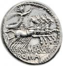 Denarius (Aburia: Marcus Aburius Geminus; GEM / M•ABVRI ROMA)