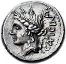 Denarius (Cassia: Lucius Cassius Caeicianus; CAEICIAN / L•CASSI)