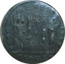 Follis - Constantius II (GLORIA EXERCITVS with Chi-Rho between two standards, Arelate mint)