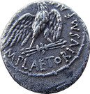 Denarius (Plaetoria: Marcus Plaetorius Cestianus; CESTIANVS S•C / M•PLAETORIVS M•F AED•CVR)