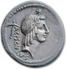 Denarius (Valeria: Lucius Valerius Acisculus; ACISCVLVS /  L•VALERIVS)