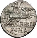 Denarius (Trebania: Lucius Trebanius; L•TREBANI ROMA)