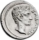 Denarius - Augustus (L CANINIVS GALLVS III VIR; Rome mint)
