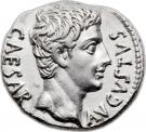 Denarius - Augustus (OB CIVIS SERVATOS SPQR CL V; Colonia Patricia mint)