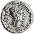 Denarius (Acilia: Manius Acilius Balbus; BALBVS ROMA / MN•ACILI)