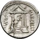 Denarius (Cornelia: Publius Cornelius Lentulus Marcellinus; MARCELLINVS / MARCELLVS COS•QVINQ)